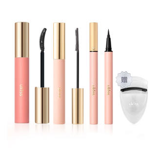 UKISS Mascara Base Layer Cream 5g+Mascara 5g/6g+Eyeliner Liquid Pen 0.6g Set Moisturizing
