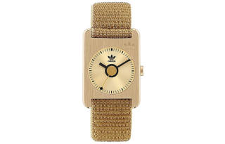 Adidas Originals STREET Wrist Watches Quartz Movement Nylon Strap Gold Dial Women's Watch 30m Water Resistant