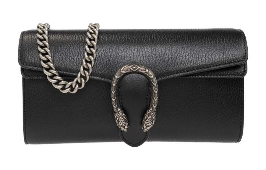 GUCCI Dionysus Leather Chain Bag Flap Bag Crossbody Bag, Shoulder Bag Women's Black