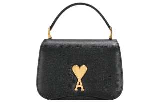 AMIPARIS Ami Paris Logo Plaque Foldover Top Shoulder Bag