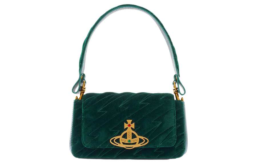 Vivienne Westwood HAZEL Lint Handbag, Shoulder Bag Women's Green