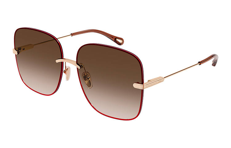 Chloé Chloe Metal Nylon Square Sunglasses Unisex