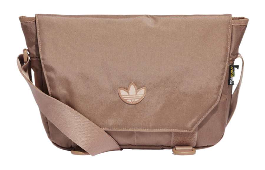 Adidas Originals Trefoil Recycled Nylon Messenger Bag, Shoulder Bag, Crossbody Bag Unisex Earth Umber