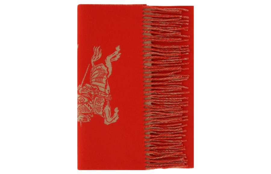 Burberry Equestrian Knight cashmere scarf