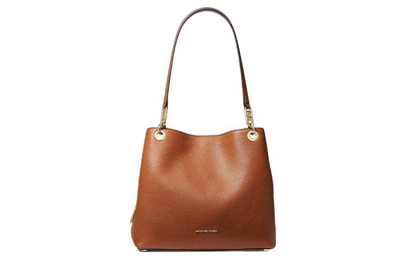 MICHAEL KORS Kensington Calfskin One Shoulder Handbag Large Women's Brown/Khaki