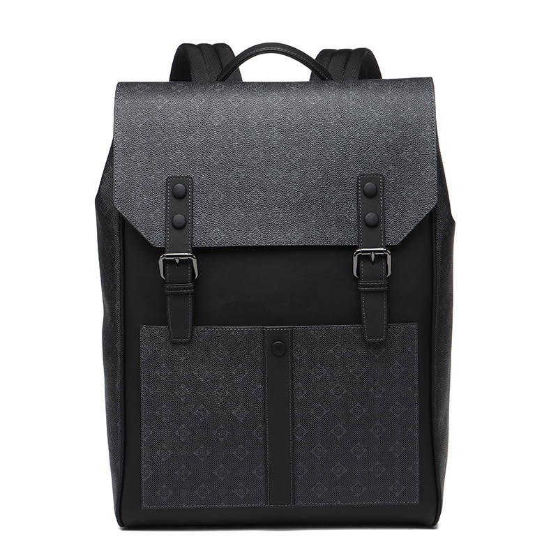 SEPTWOLVES SEPTWOLVES Artificial Leather Backpack Regular Unisex Black
