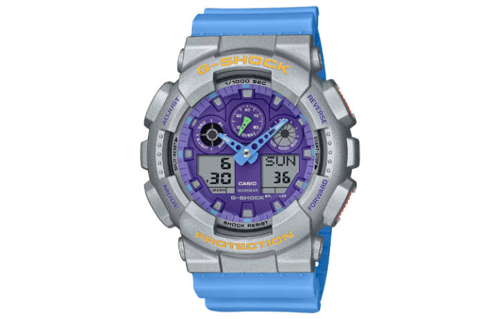 CASIO CASIO Unisex Liquid Crystal/Analog Dual Display Series Purple Watch GA-100EU-8A2JF