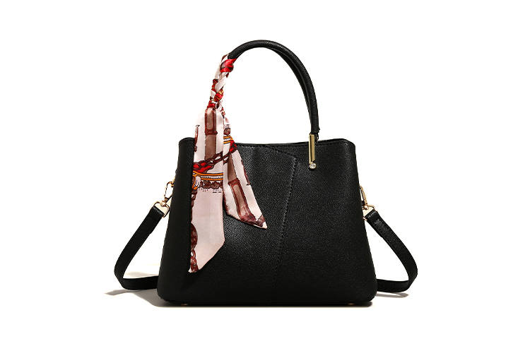 HAWA Pu Handbag Medium Women's Black/Burgundy/Jasper