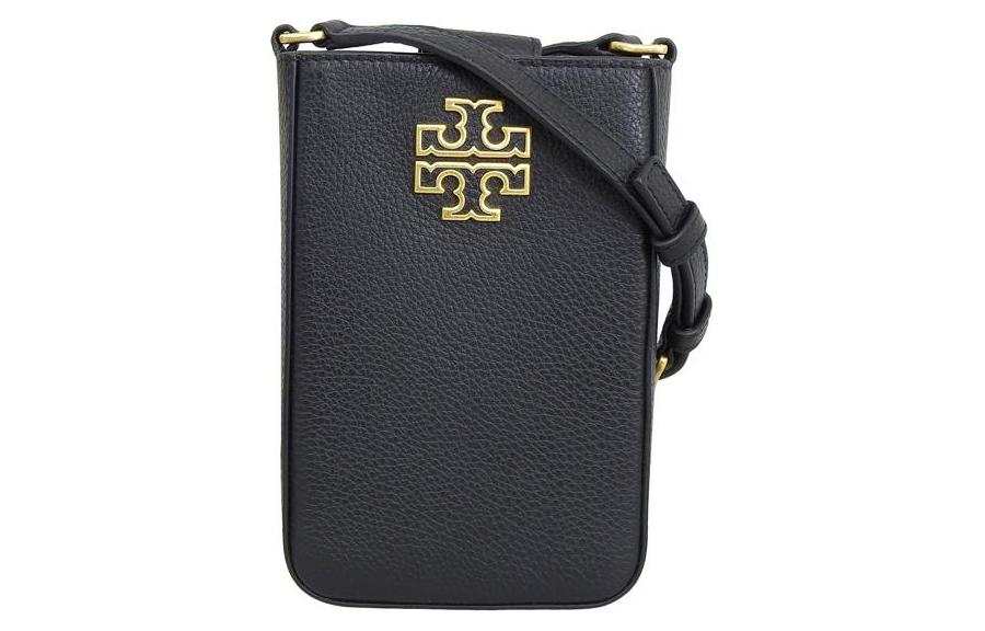 TORY BURCH Grain Leather Cell Phone Pouch, Shoulder Bag, Crossbody Bag Small Women's Black