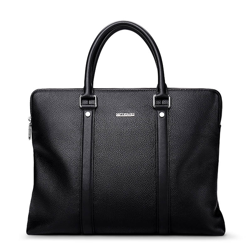 SEPTWOLVES SEPTWOLVES Cow Leather Briefcase WO Regular Men's Black