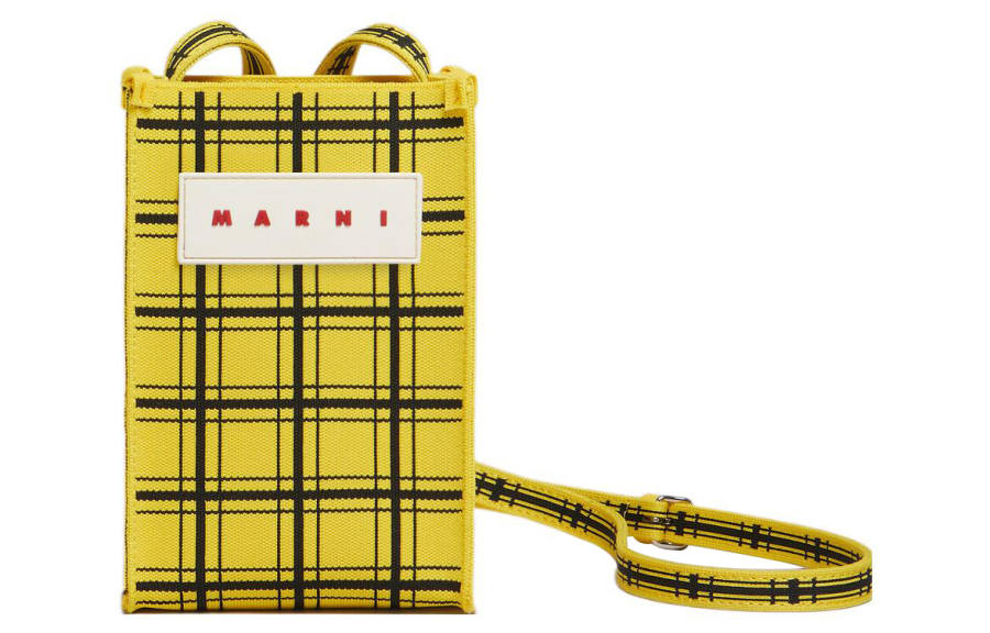 MARNI Polyester Crossbody Bag, Shoulder Bag Mini Women's Black & Yellow