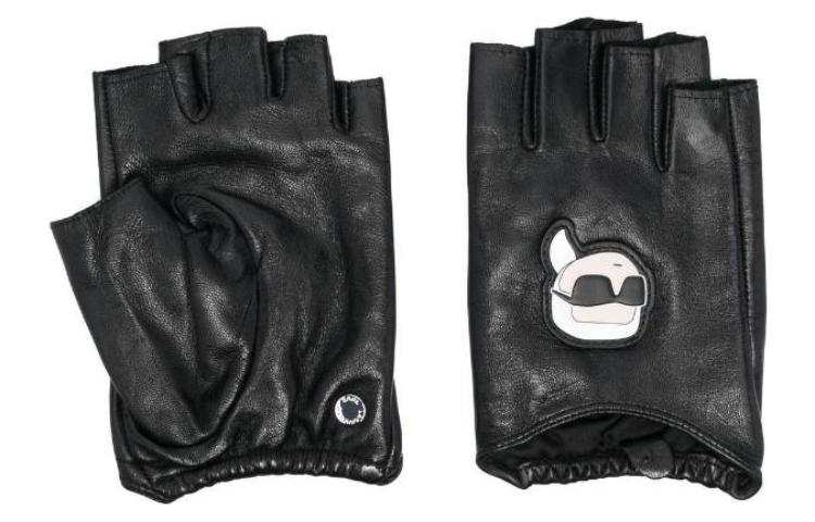 KARL LAGERFELD / Karl Lagerfeld Jeans 【Previous Season】Ikon leather fingerless gloves