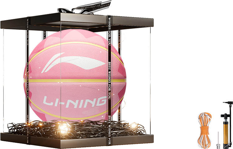 Li-Ning Li Ning Rubber Basketball Pink Yellow Size 7 Training Unisex