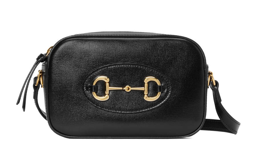 GUCCI Horsebit 1955 Leather Crossbody Bag, Shoulder Bag Women's Black