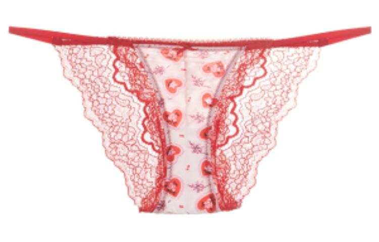 Victoria's Secret Briefs Women's Watermelon Red Heart Print