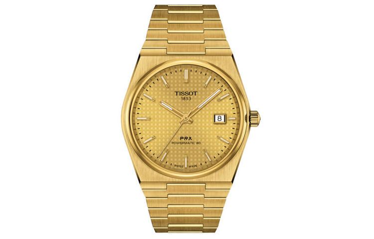 TISSOT PRX Automatic Mechanical Movement 100m Waterproof Men's Watches Watch 40mm Gold Dial Stainless Steel Case