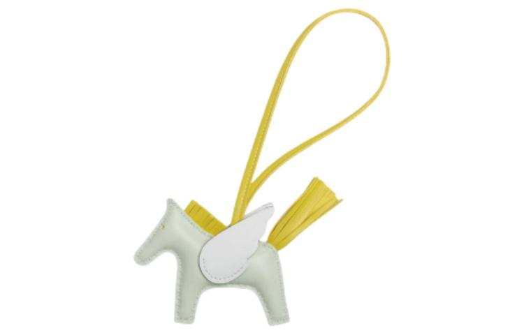 HERMES Rodeo Pegase Calfskin Charms Unisex White/Yellow