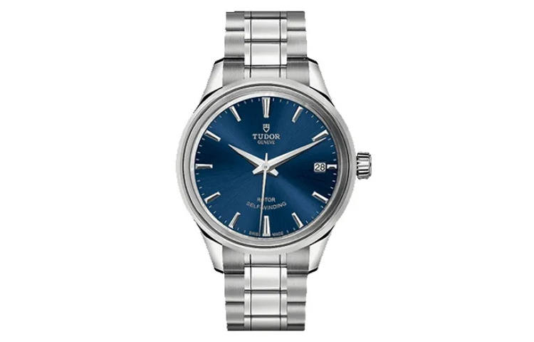 TUDOR Wind Style Collection Automatic Mechanical Movement 100m Waterproof Women's Watch 34mm Blue Dial