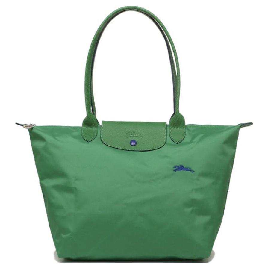 LONGCHAMP Fabric Shopping Bag, Dumpling Bag, Shoulder Bag Women's Cactus Green