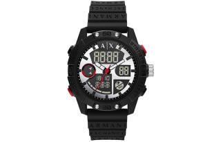 ARMANI EXCHANGEAE Wrist Watches Electronic Movement Silicone Strap Silver Dial Men's Watches