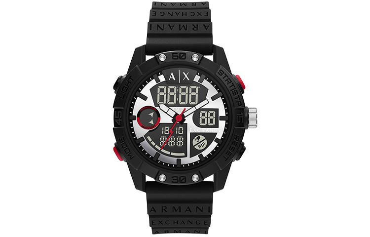 ARMANI EXCHANGE ARMANI EXCHANGEAE Wrist Watches Electronic Movement Silicone Strap Silver Dial Men's Watches