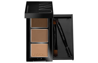 UNNY CLUB Soft Contouring Tricolor Eyebrow Powder Palette Makeup Brown Gray Black
