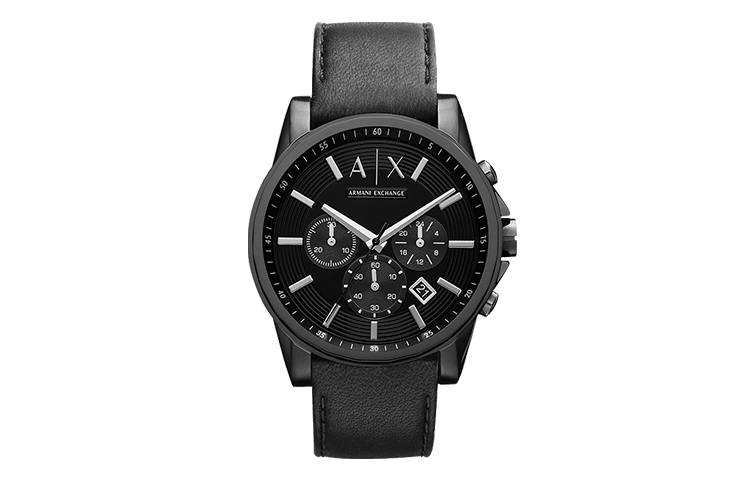 ARMANI EXCHANGE ARMANI EXCHANGEAE Wrist Watches Quartz Movement Leather Strap Black Dial Men's Watches