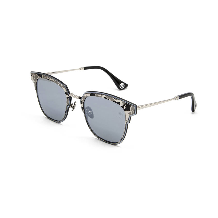 A BATHING APE Stainless Steel Oval Sunglasses Unisex