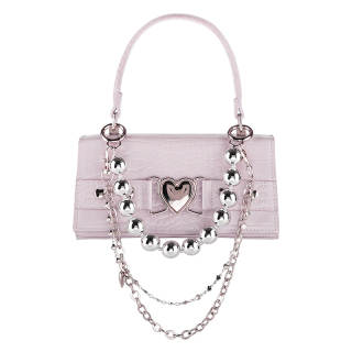 Girls Heart Artificial Leather Square Bag Mini Women's Pink Purple