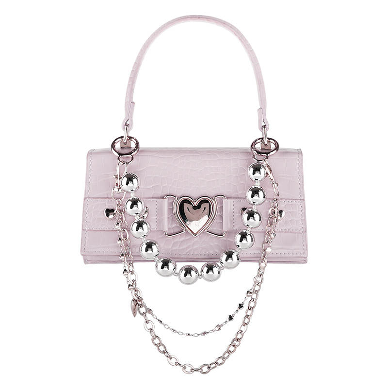 Girls Heart Artificial Leather Square Bag Mini Women's Pink Purple