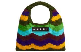 MARNI Acrylic Knitted Fabric Handbag Mini Women's Green/Multicolor