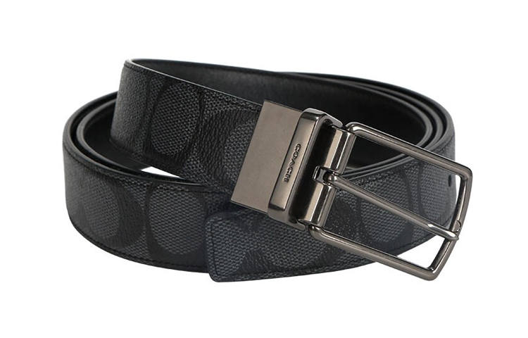 COACH COACH PVC Polyvinyl Chloride Leather Belts Men's Width 3cm