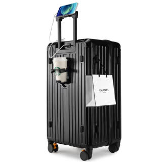 PAUL FRANK ABS+PC Luggage Travel Suitcases & Lockable Leather Trunk Unisex Black/Ivory/Avocado Green