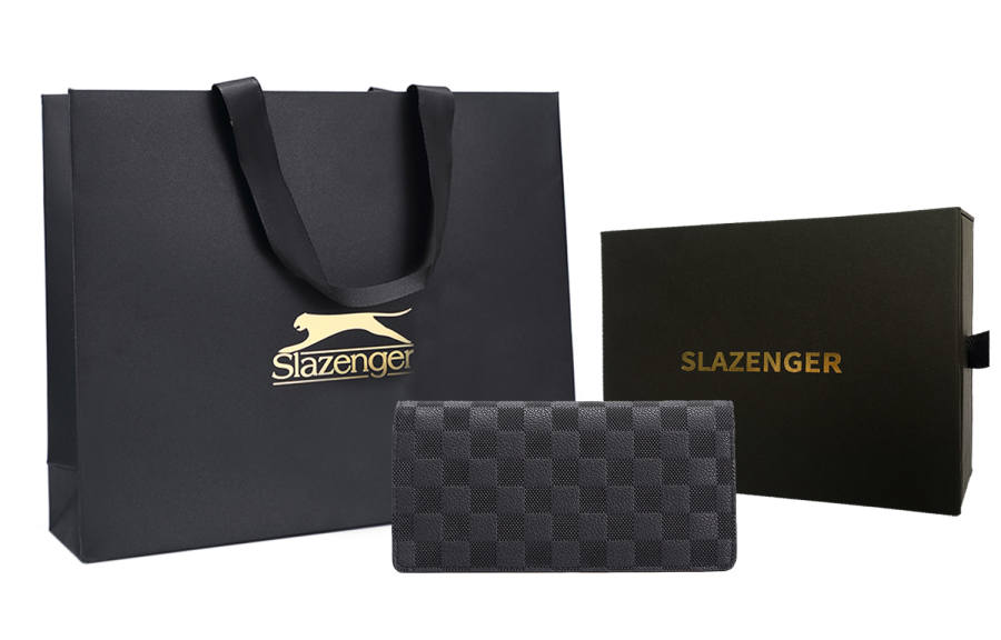 Slazenger Pu Card Holder Wallet Men's Black/Avocado Green/Brown