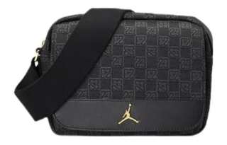 Jordan Polyester Crossbody Bag, Monogram Bag, Shoulder Bag Regular Unisex Black