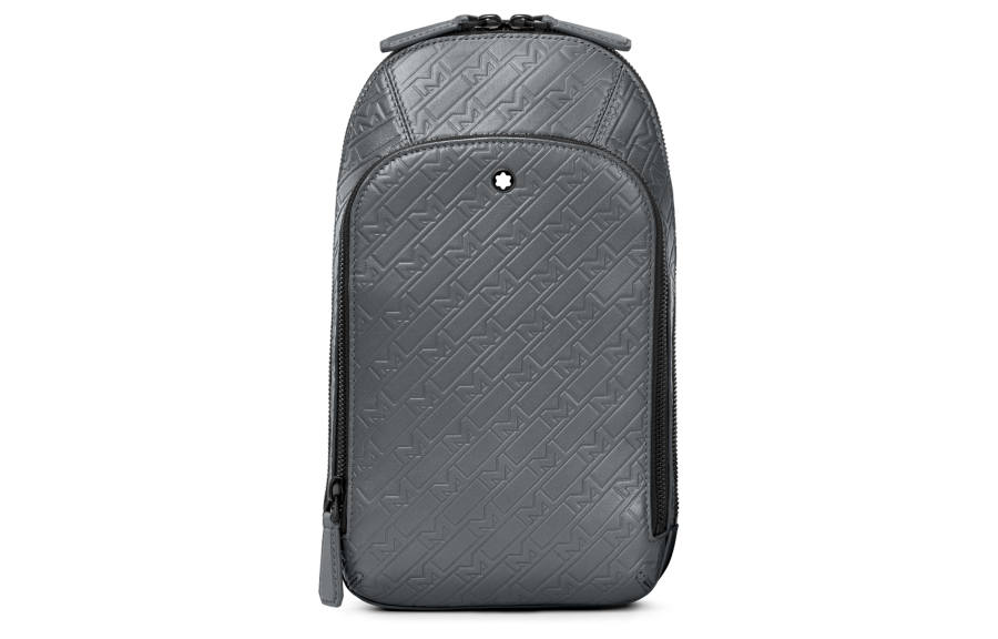 MONTBLANC M_Gram 4810 Full Grain Cow Leather Shoulder Bag, Crossbody Bag Men's Elegant Gray