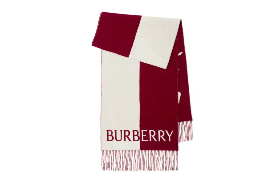 Burberry 【Previous Season】EDK knight-motif fringed-edge scarf