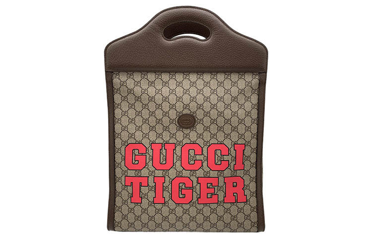 GUCCI GG Retro Canvas With Leather Tote Bag, Shopping Bag, Handbag Unisex Ebony/Red