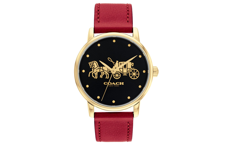COACH Wrist Watches Quartz Movement Leather Strap 36mm Black Dial Women's Watch
