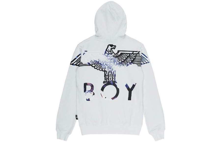 Boy London Sweatshirts Unisex White Hooded Non Detachable Moderate