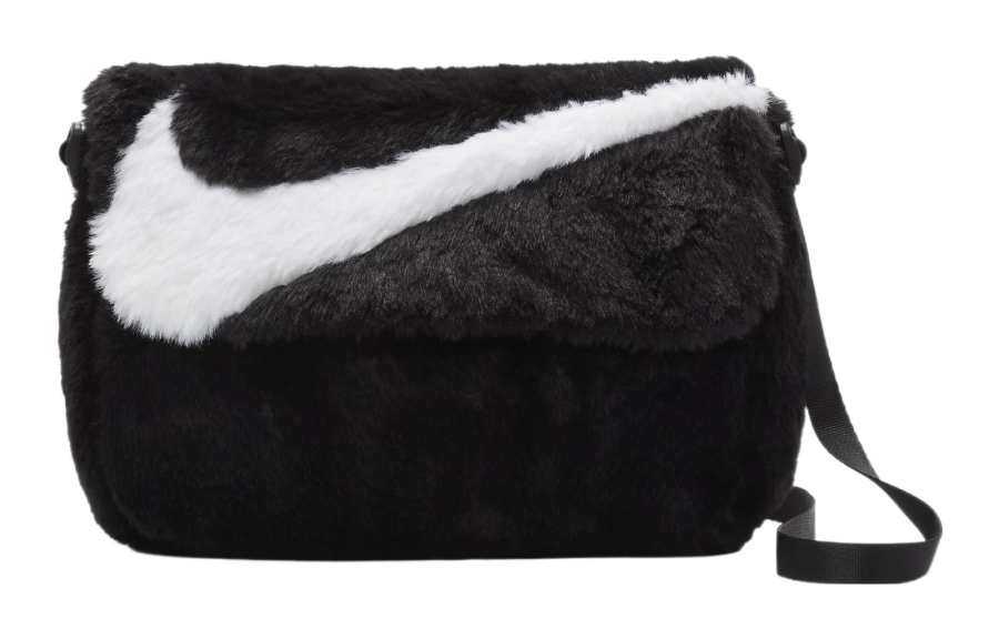 Nike Nike Sportswear Futura 365 Faux Fur Crossbody Bag 1L Black/Black/White