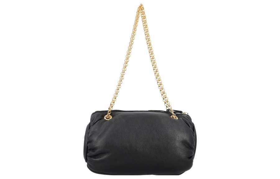Marine Serre Leather Handbag, Shoulder Bag Women's Black