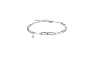 MCK Bracelets Pale Greenish White Jade Women's