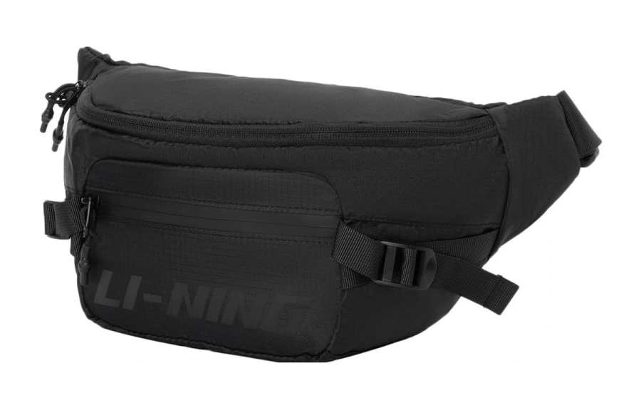 Li-Ning Li Ning Polyester One Shoulder Crossbody Sling Bag, Fanny Pack Regular Unisex Black