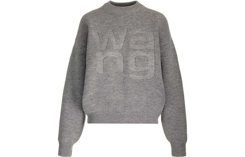 Alexander Wang Sweaters Women's Gray Crew Neck Moderate Straight Fit