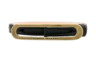 ISABEL MARANT Logo Letter Decoration Leather Belts Women's Black Width 1cm
