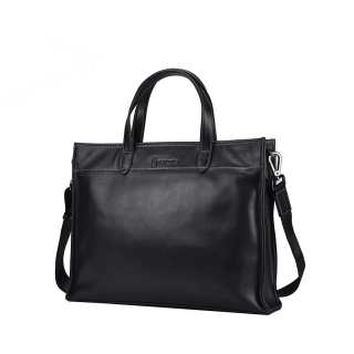 Hush Puppies Vegetable Tanned Top Grain Cow Leather Handbag Briefcase Large Men's Black