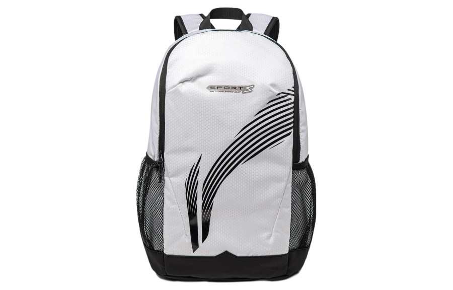 Li-Ning Li Ning Fitness Series Polyester Students Backpack Unisex White