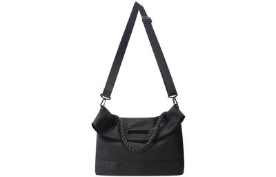 HAWA Nylon Messenger Tote Handbag, Shoulder Bag, Crossbody Bag Large Unisex Black