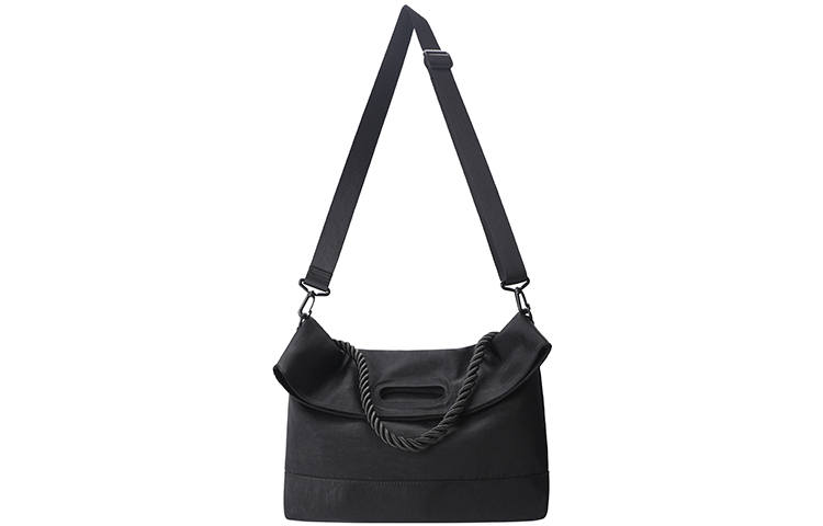 HAWA Nylon Messenger Tote Handbag, Shoulder Bag, Crossbody Bag Large Unisex Black